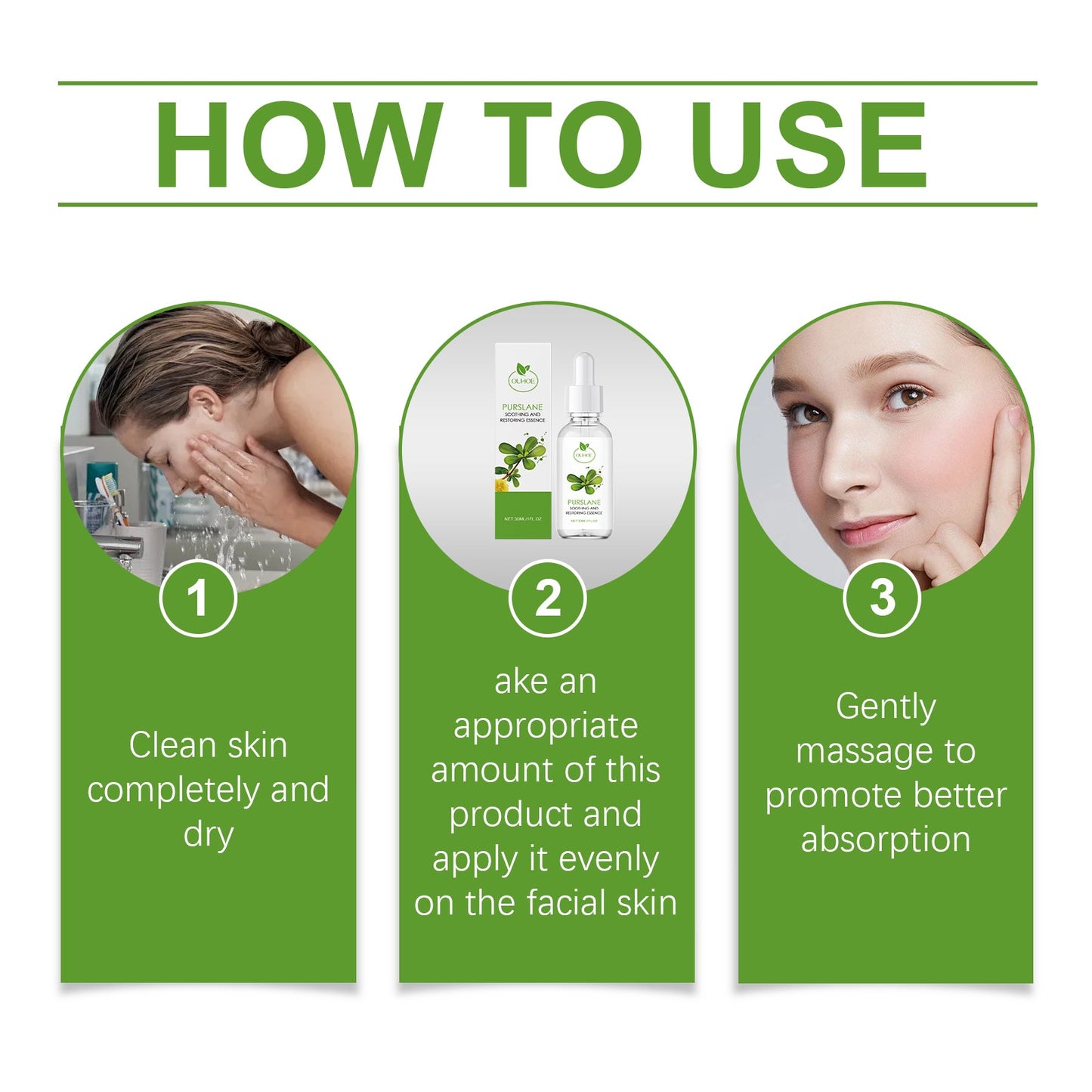 Purslane Soothing Repair Serum for Facial Hydration