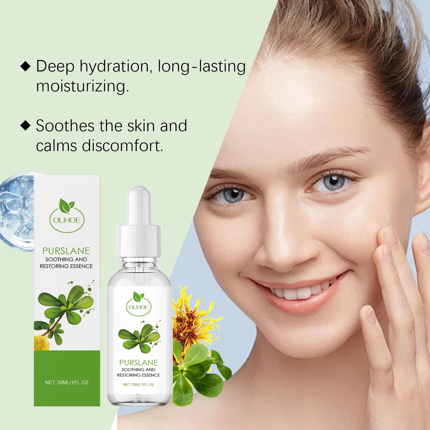 Purslane Soothing Repair Serum for Facial Hydration