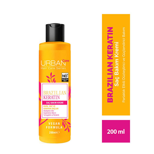 Urban Care Brazilian Keratin Hair Cream — Vegan, SLS-Free Smoothing Treatment 6.76 fl oz