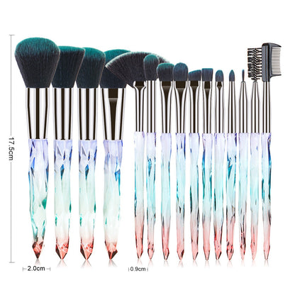15Pcs Diamond Handle Makeup Brush Set for Beauty