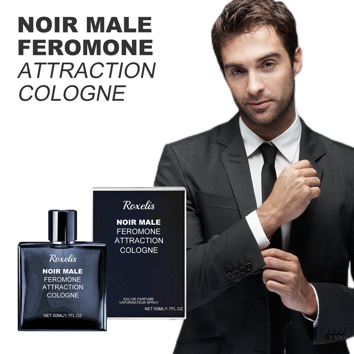 Noir Male Cologne with Fresh Long-Lasting Fragrance