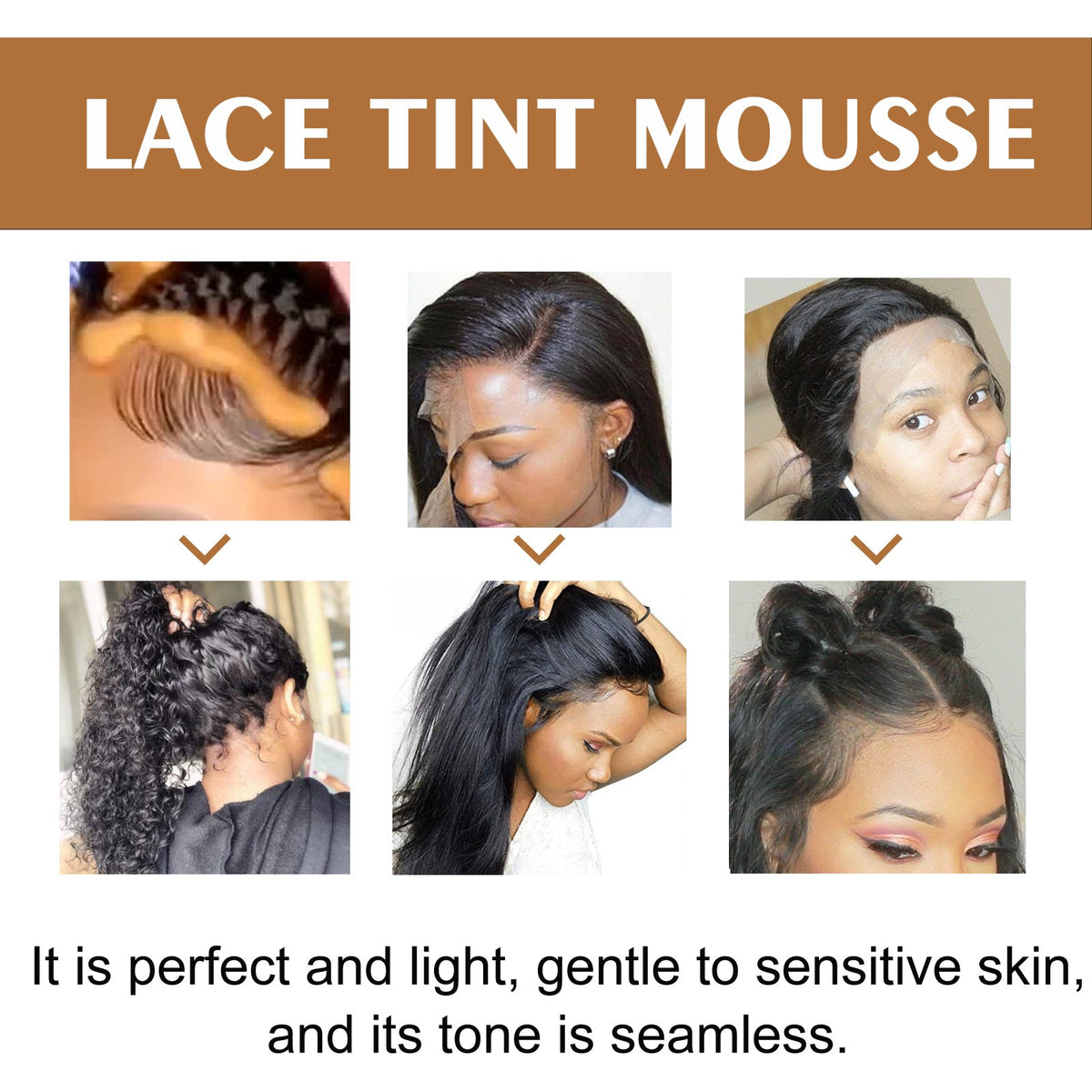 Lace Tint Mousse for Easy Wig Hair Coloring