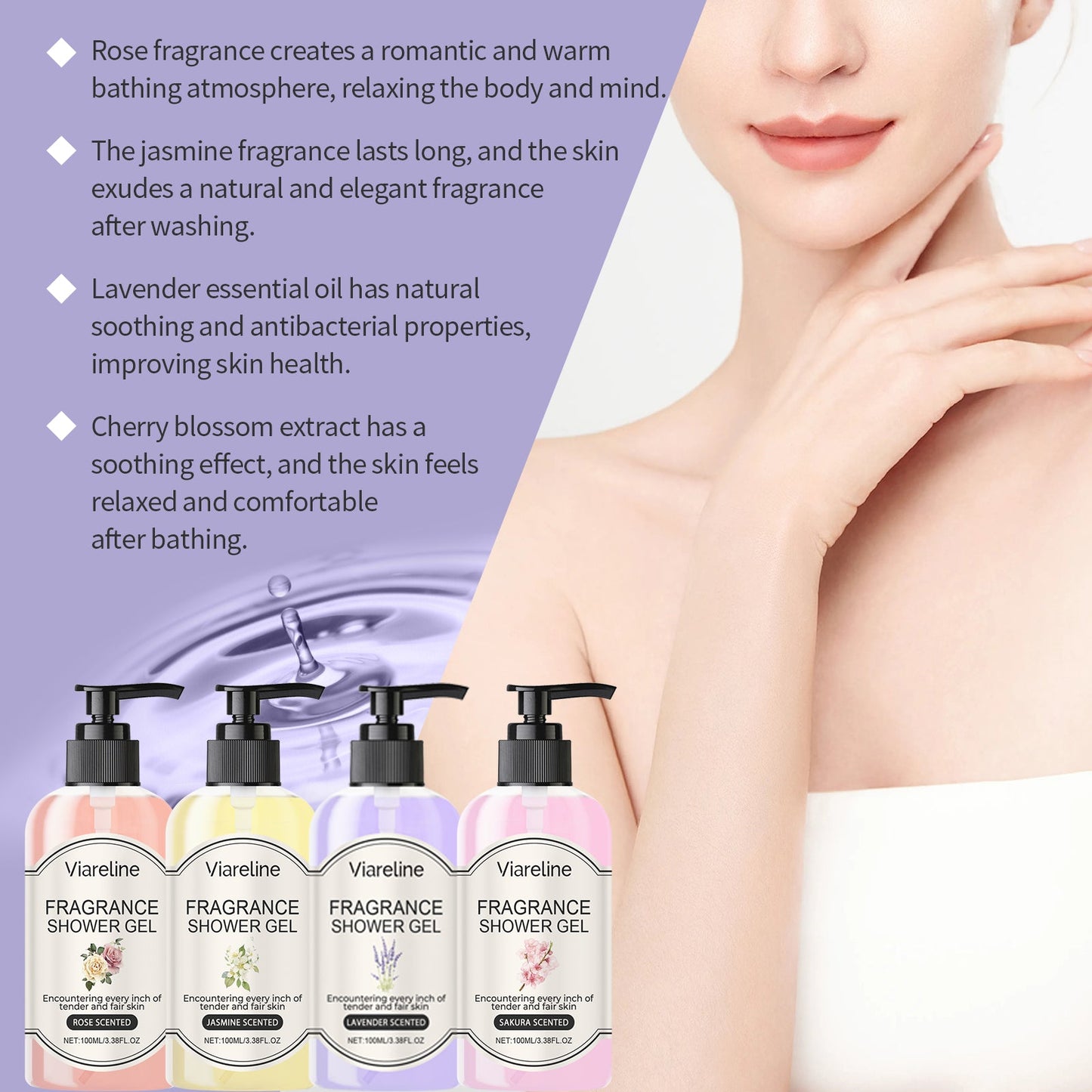 Lavender Fragrance Shower Gel for Moisturizing Body Care