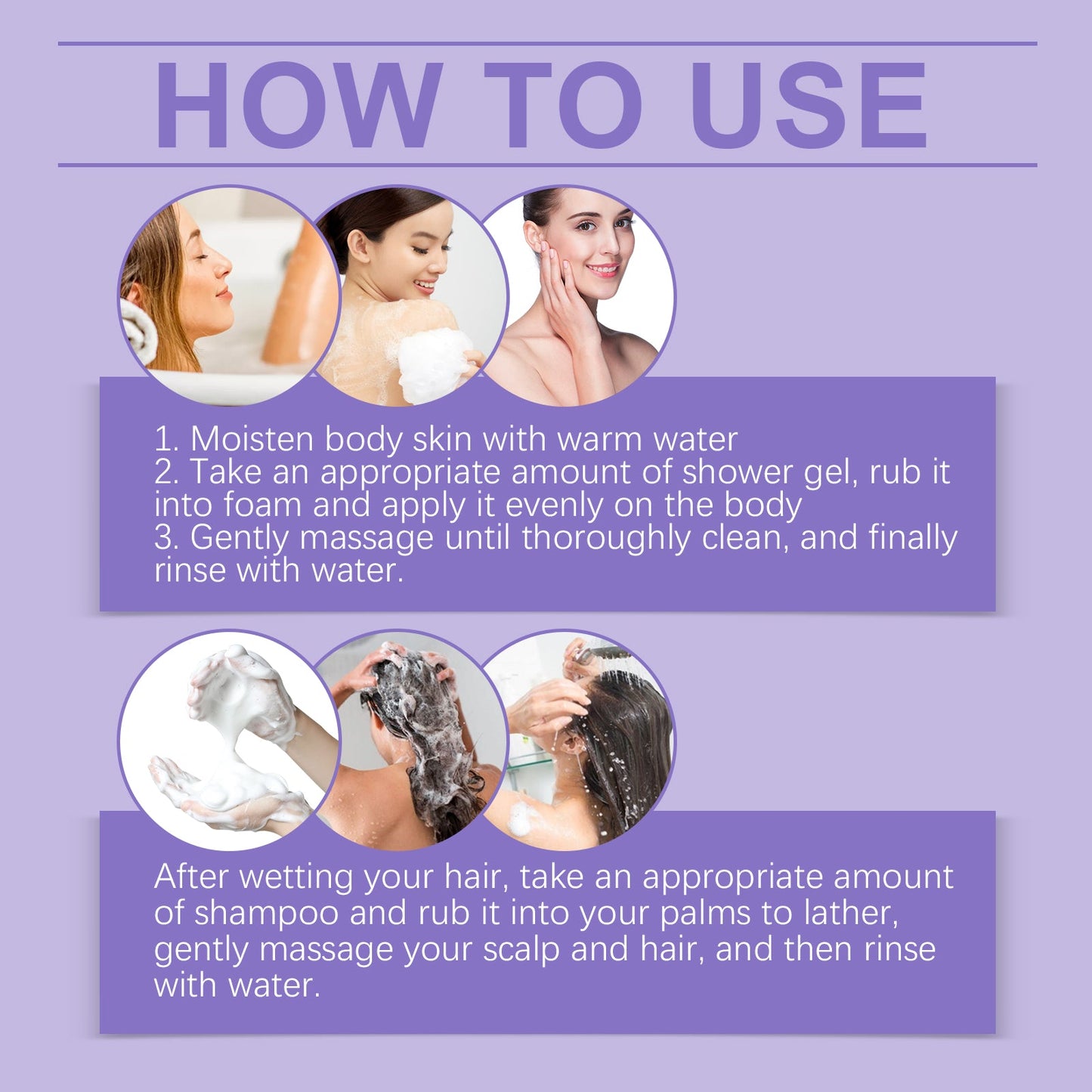 Lavender Shampoo and Shower Set for Skin Care