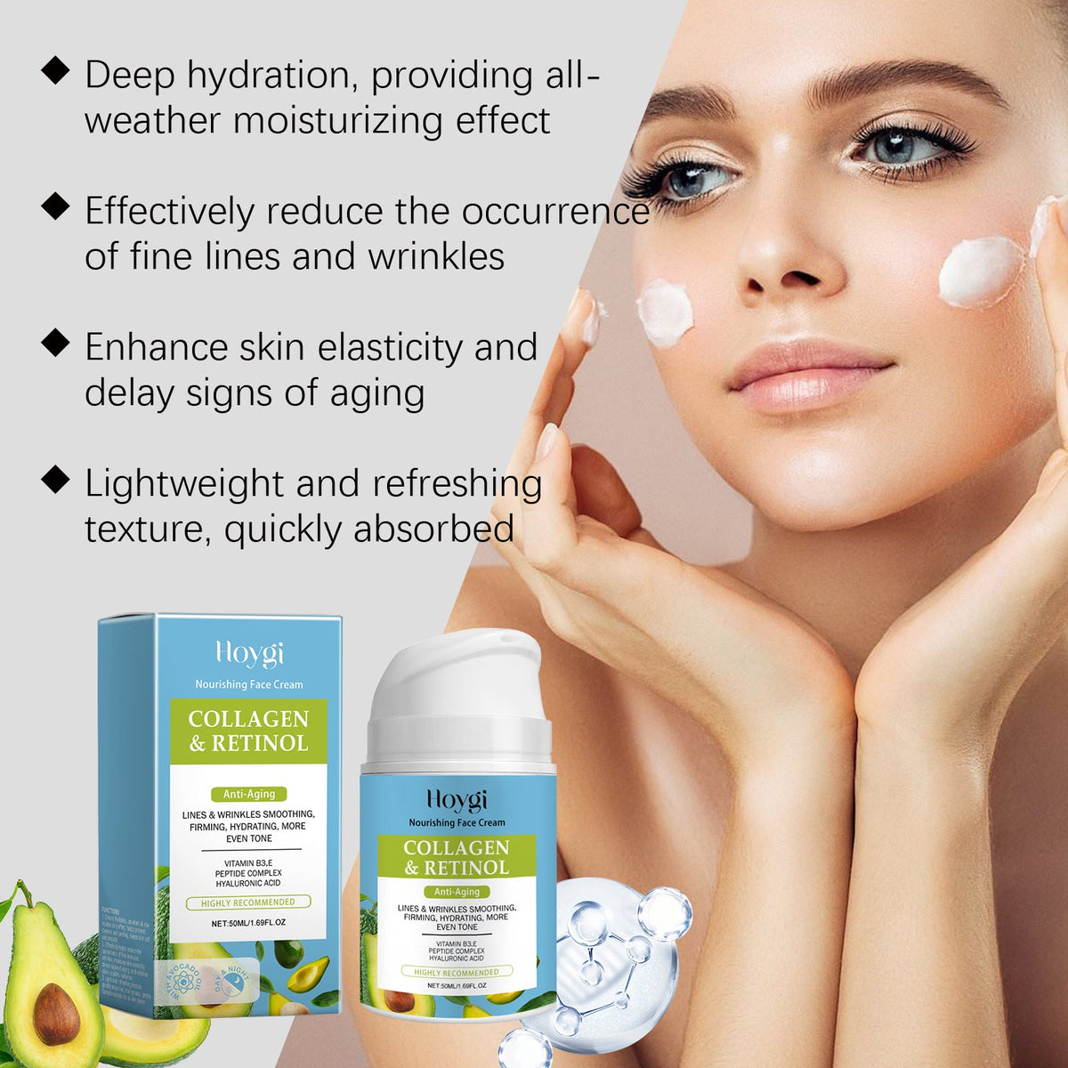Collagen Facial Moisturizer Cream for Hydrating Skin Care