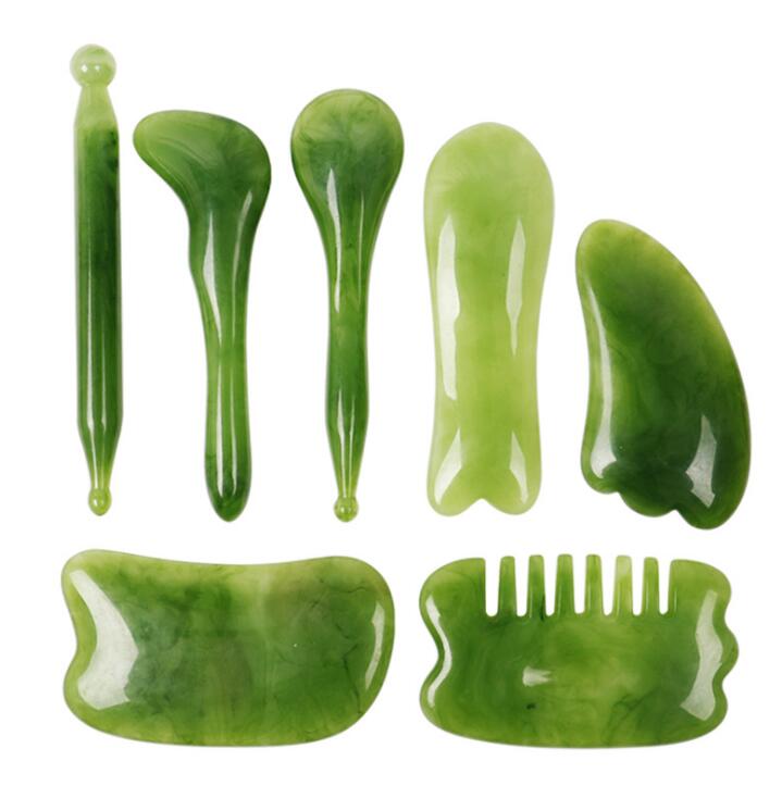 Jade Face Roller and Gua Sha Massage Set