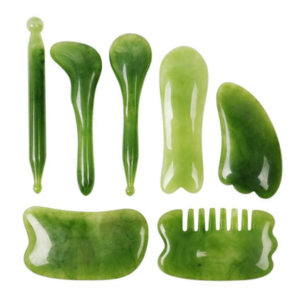 Jade Face Roller and Gua Sha Massage Set