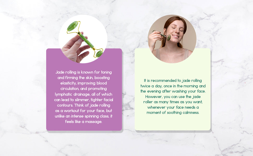 Natural Jade Facial Roller for Skin Massage Care