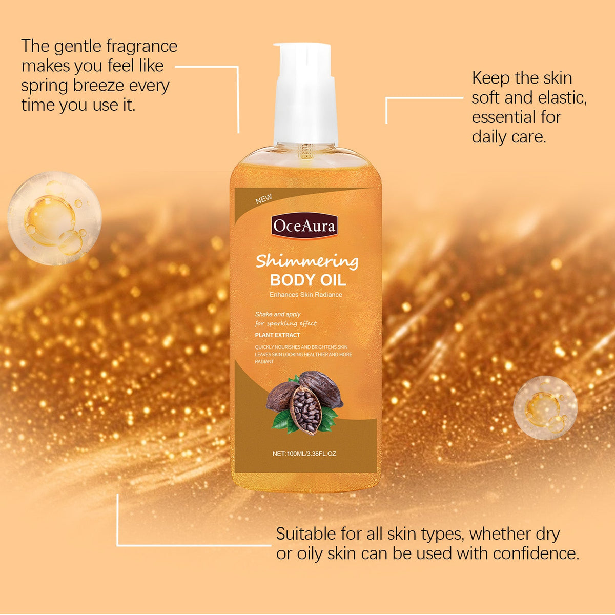 Shiny Moisturizing Body Oil for Full Body Care