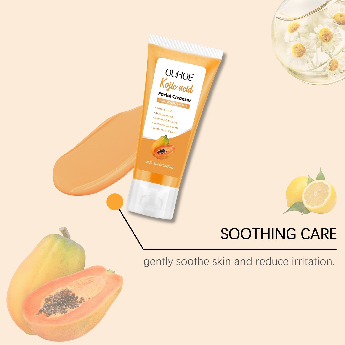 Papaya Facial Cleanser for Pore Care and Hydration