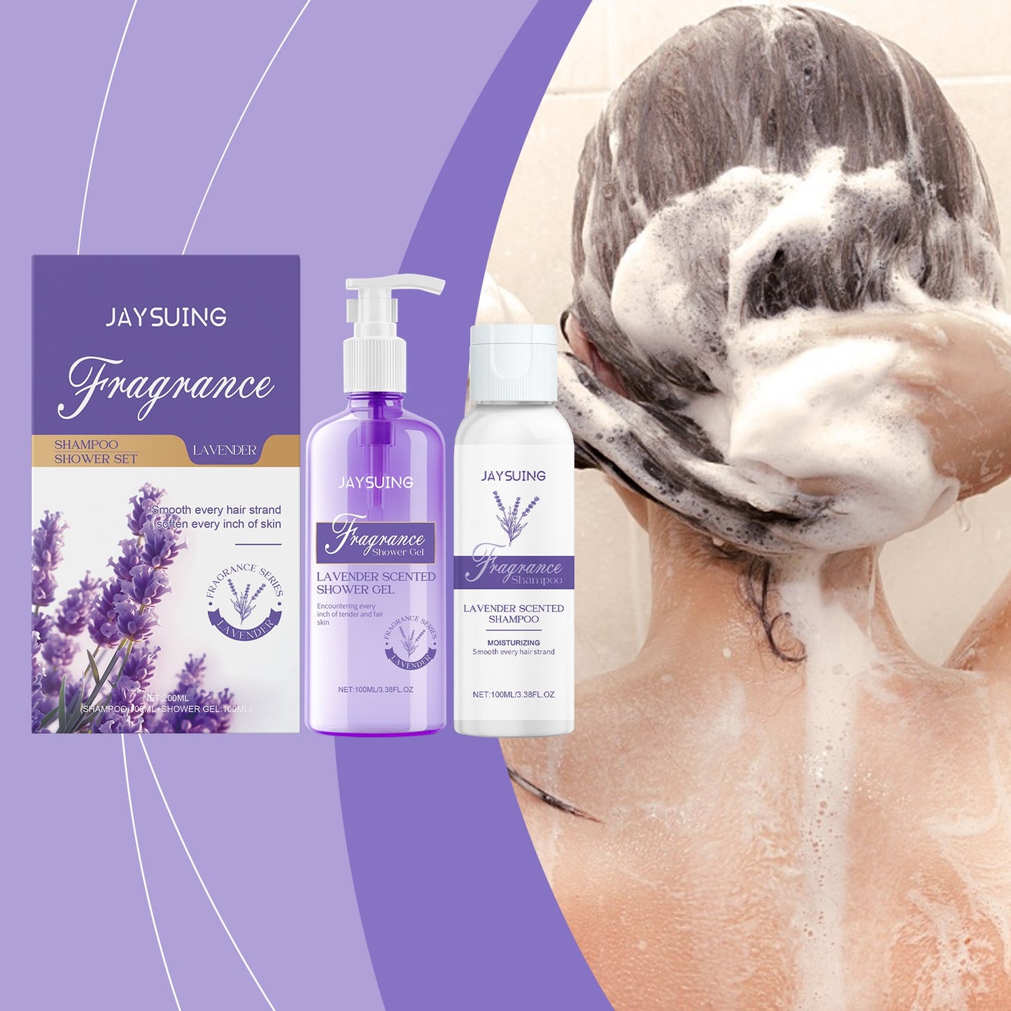 Lavender Shampoo and Shower Set for Skin Care
