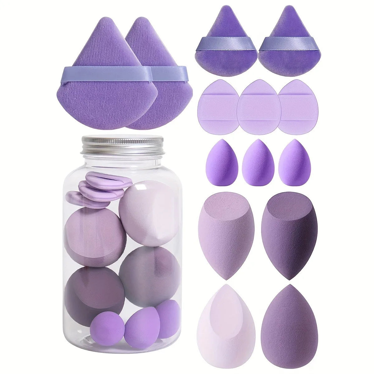 14Pcs Makeup Sponge Triangle Blender Puff Set