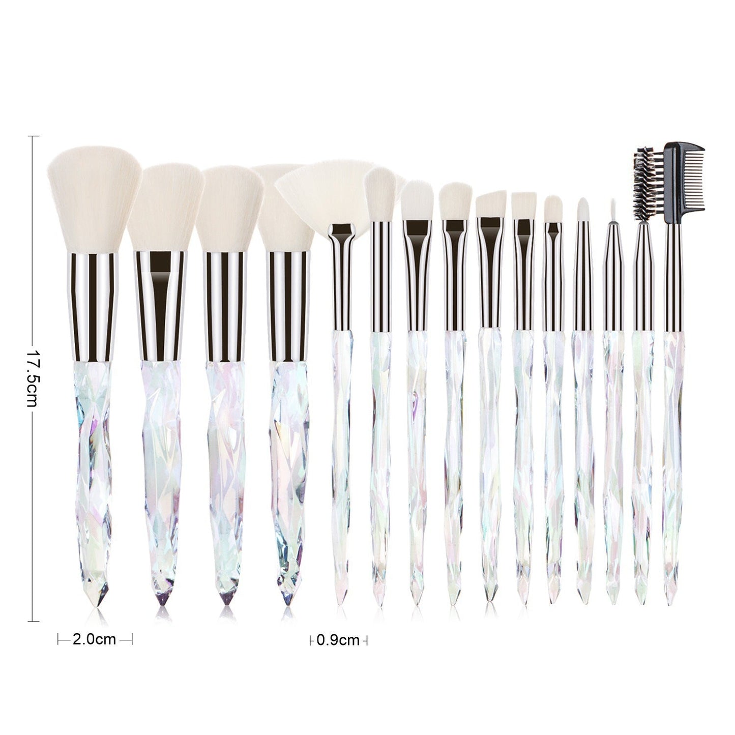 15Pcs Diamond Handle Makeup Brush Set for Beauty