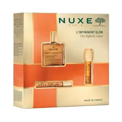 Nuxe Infinite Glow Skincare Gift Set — Hydrating Dry Oil, Lip Balm & Radiance Enhancer