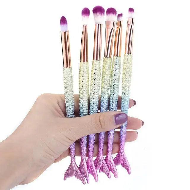 Mermaid Makeup Brush Set for Face and Eyes