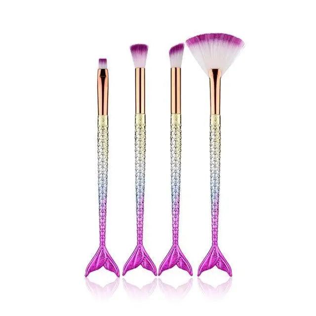 Mermaid Makeup Brush Set for Face and Eyes
