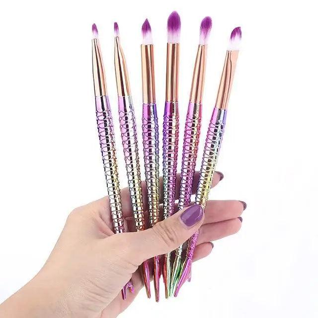 Mermaid Makeup Brush Set for Face and Eyes