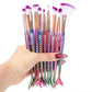 Mermaid Makeup Brush Set for Face and Eyes