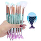 Mermaid Makeup Brush Set for Face and Eyes