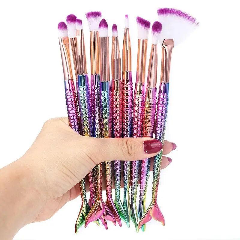 Mermaid Makeup Brush Set for Face and Eyes