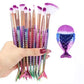 Mermaid Makeup Brush Set for Face and Eyes