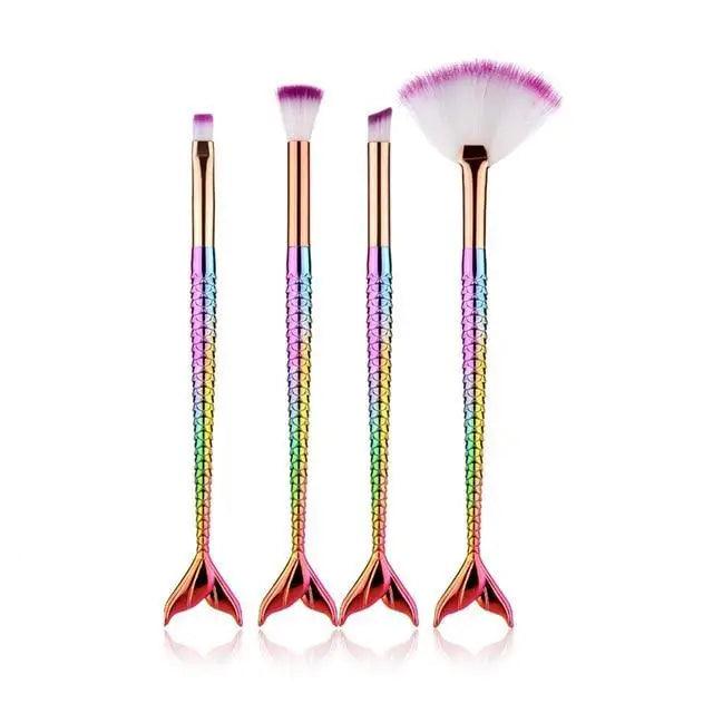 Mermaid Makeup Brush Set for Face and Eyes