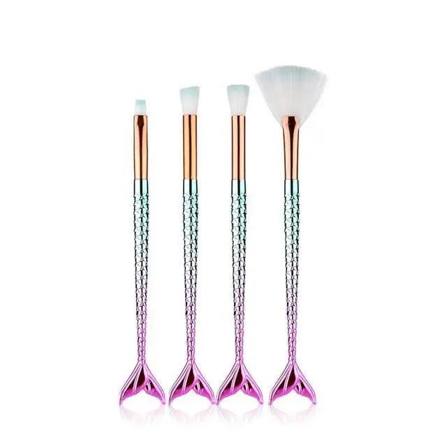 Mermaid Makeup Brush Set for Face and Eyes
