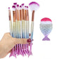 Mermaid Makeup Brush Set for Face and Eyes