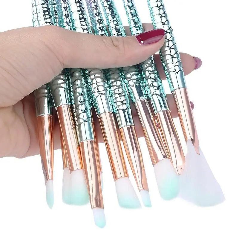 Mermaid Makeup Brush Set for Face and Eyes