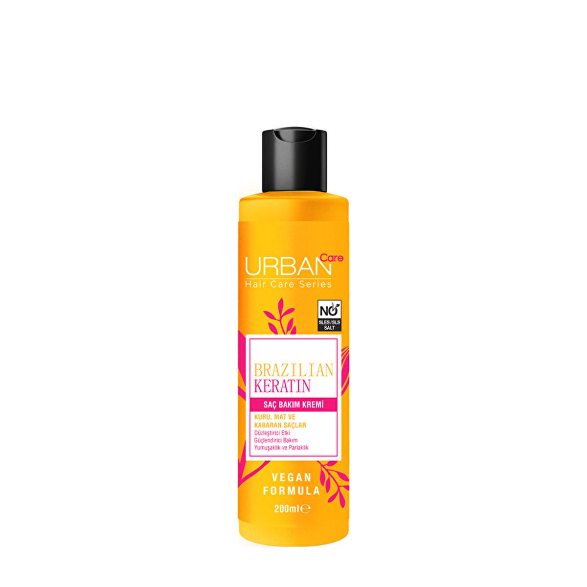 Urban Care Brazilian Keratin Hair Cream — Vegan, SLS-Free Smoothing Treatment 6.76 fl oz