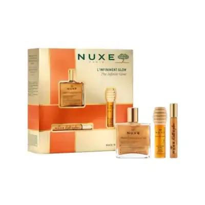 Nuxe Infinite Glow Skincare Gift Set — Hydrating Dry Oil, Lip Balm & Radiance Enhancer